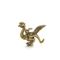 Four Mythical Beasts Brass Decor: Azure Dragon, White Tiger, Vermilion Bird, Black Tortoise - Chinese Style for Study, Living Room, or Office beige