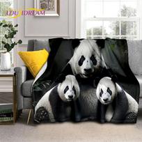 Svajonės gyvūno animacinis panda mielas pledas, minkštas pledas namams, miegamajam, lovai, sofai, iškylai, kelionėms, biurui, vaiko dovana 75x90cm gray