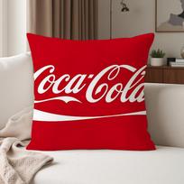 Fashion Print C-Coca C-Cola Pillow Case Suitable For Bedrooms Living Rooms Cars Home Decoration Peach skin 40*40(CM)-1Pcs red