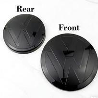 2pcs Front and Rear Emblem For VW Golf 7 Golf 6 Golf 7.5 Golf 8 Modified Black Label Flat Mirror Logo Cover Stickes Accessories GOLF 8 (MK8) black