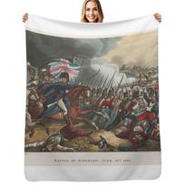 The Battle of Waterloo Throw Blanket Ultra Plush Cozy Blanket for Napping Sleeping 75cm*90cm gray
