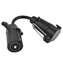Trailer Adapter Light Converter 7-Way Blade Socket(US Vehicle) To 7-Pin Round European Trailer chaki
