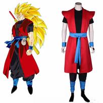 Dragon Ball Super Black Goku Cosplay Costume Men Zamasu Grey Gi Uniform Halloween Party Anime Role Play Outfit Full Set M-170cm raudona