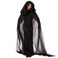 Helovino kostiumas juodas apsiaustas vaiduoklio nuotaka vampyras piktadarė ragana XXXL black