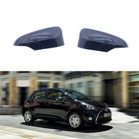 Rearview Mirror Cover Decoration for 12-18 Yaris Black Pair gray