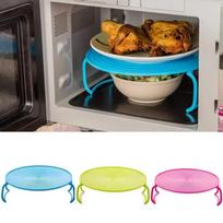 Multi Functional Microwave Oven Heating Layered Steaming Tray Double Layer Rack Bowls Holder Organizer Tool Kitchen Accessories gray