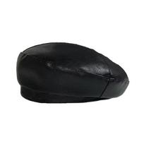 Elegant Retro Lady Beret Hat PU Leather Leisure Cap  For Travel Beach Parties  For Autumn And Winter juoda
