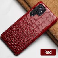 Retro krokodilo rašto karvės odos dėklas, skirtas Samsung Galaxy S25 Ultra S24 FE S23 S22 S21 Plus S20 Note20 Edge, kietas korpusas Galaxy S20 Ultra 5G raudona