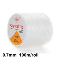 500/100m Skaidrus Elastingas Siūlas Laidas Krištolinė Elastinga Gija Papuošalų Gamybai Pasidaryk Pats Apyrankės Karoliai Karoliukų Aksesuarai 100m(1 roll) white