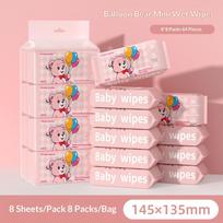 192/64 /32 Pcs Mini Portable Wet Wipes, Alcohol-Free Disposable Hand & Mouth Wipes, Multi-use for People & Pets Travel Outdoor