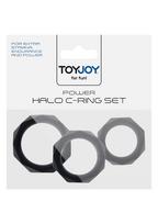 TOYJOY Power Halo C-Ring Set Silicone Adjustable 3 Sizes Black
