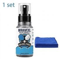 Pickleball Paddle Cleaner Spray w/ Microfiber Cloth Quick Dry Racket Care Kit Dirt Sweat Grime Remover For All Paddles gray