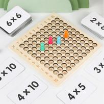 Montessori mokomieji mediniai žaislai vaikams kūdikių matematikos žaislai 99 daugybos lentelė matematikos aritmetikos mokymo priemonės vaikams Dovanos beige