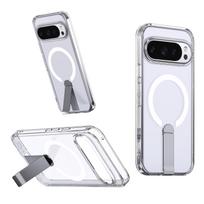 Luxury Magnetic Stand Armor Phone Case for Google Pixel 10 9 Pro 10 Pro XL 10A 9A for Magsafe Wireless Charging Shockproof Cover Google Pixel 9 Pro gryna