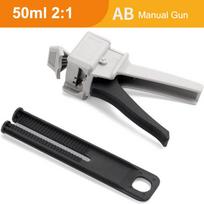 AB Plastic Epoxy Gun Cartridge Caulking Guns Manual Glue Dispenser 30ml-600ml 1:1-3:1 gray
