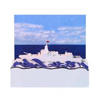 Creative 3D Paper Calendar Sticky Notes Pad Featuring Sailing Ship 3d Model Hidden Memo Pads for Business Partner Gift gray