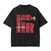 Manga Cowboy Bebop Spike Spiegel Graphic T-Shirt Vintage Washed Oversized Short Sleeve Cotton Y2K Retro Harajuku Unisex Streetwear Summer Top Casual XXL brown