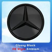 Priekinių grotelių žvaigždės emblema Logotipas Mercedes Benz A C S SL CLA GLA GLB klasei W205 W177 W217 R231 W118 C257 H247 X247 2020-2023 black