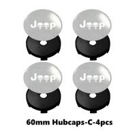 4 vnt. 56 mm/60 mm automobilio ratlankio centrinis dangtelis, ratlankio apdaila, skirta Jeep Grand Cherokee Wrangler JK Renegade Gladiator Compass