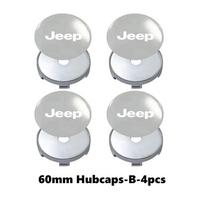 4 vnt. 56 mm/60 mm automobilio ratlankio centrinis dangtelis, ratlankio apdaila, skirta Jeep Grand Cherokee Wrangler JK Renegade Gladiator Compass white