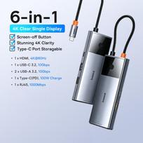 Baseus EH3 12-in-1 USB C Hub HDMI DP 4K 60Hz Triple Display 3.2 for MacBook Laptop PD 100W Type C HUB with Stand Docking Station