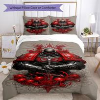 3pcs Warhammer 40k Bedding Set Duvet Cover Closure Includes 1 Duvet Cover & 2 Pillowcases, Soft and Comfortable for All Seasons. 140cmx200cm