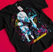 Anime Waifu Lucy Cyberpunk: Edgerunners Manga Tee T-Shirt S-5XL 140 blue