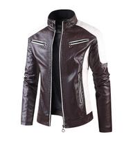Šilta odinė striukė Striukė Vyriški viršutiniai drabužiai Vyriški laisvalaikio motociklo siuvimo vilnos odinė striukė Vyriška madinga lokomotyvas Retro 4XL ruda