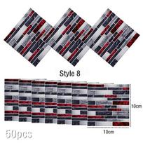 50vnt marmurinių plytų rinkinys spausdintas tapetas mozaikos raštas plytelių lipdukai virtuvė vonios kambarys dekoratyvinė tapetų plėvelė lipni Style 8 gray