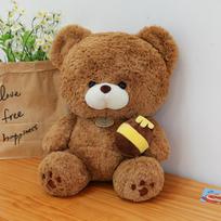Cute honeypot bear teddy bear plush doll bear doll cuddle soothing rag doll toy birthday gift girl 35cm0.3kg tamsiai ruda spalva