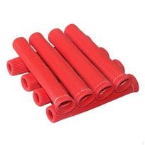 8 Pieces Spark Plug Wire Boots Wrap Replacement Thermal Protection Heat Shield Cover  Red red