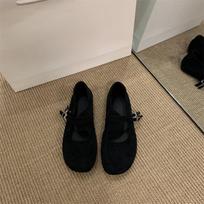Birkenstocks moteriški apvaliapirštiai Mary Jane tipo batai su storu padu, vienetiniai batai, sekli burna, žemi, plokščiapadžiai, senelių batai 38 juoda