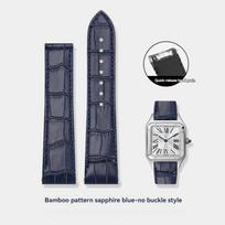 19mm 21mm laikrodžio apyrankė Cartier Santos WSSA0010 WSSA0009 WSSA0029 Greito atsegimo laikrodžio dirželis Vyrams Krokodilo rašto odinė apyrankė 21mm gray