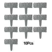 10/20Pcs Garden Landscape Edging Borders No Dig, Lawn Edging for Landscaping,Plastic Fencing Lawn Border,Imitation Stone Fence gray