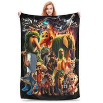 Italian Brainrot AI Generated Animals Plush Blanket Kids Adult Flannel Throw Blanket for Outdoor Super Soft Bedspread Gift Size: 75*100cm, Weight: 230 GSM black