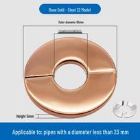 Nerūdijančio plieno dekoratyvinis dangtelis kampinio vožtuvo sienos angai Rose Gold Steel 22 Type