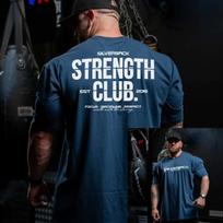 Gym Squat Bench Deadlift Strength Training Clothing Brand T-Shirt Cotton Graphic Tee Unisex Unisex Summer Streetwear XL blue