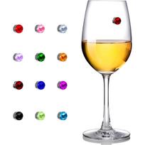 Acrylic Magnetic Wine Glass Identifier for Party and Markers One Size yellow