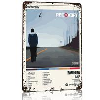 Eminem Recovery Album Cover Art Poster Retro D Printed Metal Signs Customized Wall Hanging Gift for Gaming Room Decoration Cozy 30x40cm(11.8x15.7inch) gray