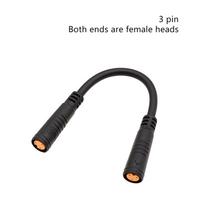 Electric Bike Butt Plug Male To Male/Female To Male Extension Wire For E-Bike Display 3Pin Sensor Thumb Throttle Cables Female Female black