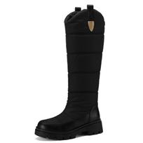 Women Winter Knee High Snow Boots Warm Fur Plush Low Heel Casual Long Rain Shoes Waterproof 41 juoda