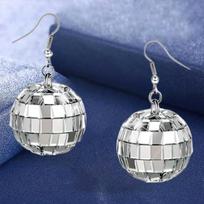 Vintage Sparkling Ball Disco Style Pendant Earrings Cool Street Jewelry Accessories Gifts Women's Bar Party Music Festival Gifts balta