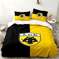 AEK Atėnai 3 dalių komplektas Puikiai tinka miegamajam Jaukus patalynės komplektas apima užvalkalą ant antklodės ir du užvalkalus Ideali dovana gimtadieniui ar Kalėdoms 180cmx210cm