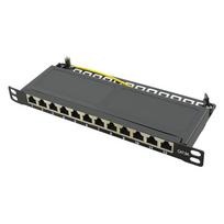 LogiLink Cat.6A Patch Panel 12-Port   10"", STP, half unit height,