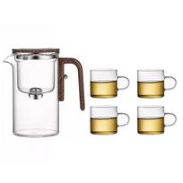 520/600/800ml Stiklinis arbatinukas su filtru, Magnetinis jungiklis, Arbatos atskyrimo filtras, Naudojimui namuose, Dovana gray