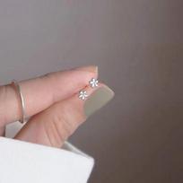 1Pair Fashion Trendy Mini Zircon Stud Earrings For Women Girls Daily Geometry Small Earrings Ear Bone Nail Jewelry Accessories AVE A4 gray