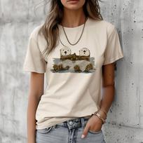 Otters Tee women funny manga tshirt girl graphic harajuku funny clothing XL gray