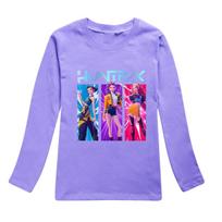 K Pop Demonų medžiotojai Marškinėliai ilgomis rankovėmis Rumi Mira Zoey Ruduo Vaikų drabužiai Mielas raštas Viršūnės Dovana Vaikų Berniukų ir Mergaičių Vaikų Unisex Marškinėliai 110 violetinė