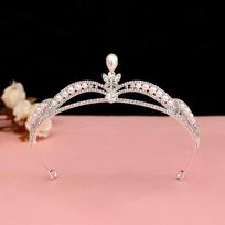 Nuotakos Karūna Tiara Korėjietiškos Princesės Gimtadienio Kristalinė Karūna Suaugusiųjų Dovana gray