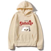 „Katseye Gabriela Cat Graphic 2025“ gobtuvas vyrams ir moterims, mielas, madingas hiphopo gatvės stilius, kpop, vilnos drabužiai, megztiniai ilgomis rankovėmis S beige